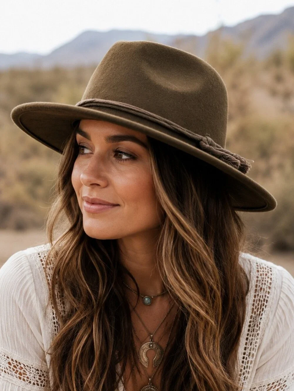 🤎 Brixton Messer Fedora Hat | Olive Brown | 100% Wool | Size Small (56 cm